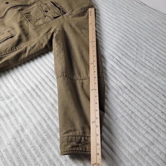 Levi's Sherpa Lined Utility Jacket Men's XL Khaki Green Canvas Zip Outdoor Coat - Picture 6 of 14